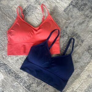 Crane Pink & Navy Sports Bra Bundle Fully Adjustable Size XL Activewear Yoga